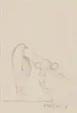 Alexis Preller, Bending Figure, sketch, pencil on paper