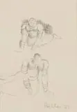 Alexis Preller, Two Figures, sketch, pencil on paper