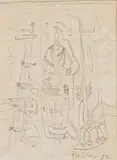 Mapogga, sketch by Alexis Preller, pencil on paper, sold Jun 2023