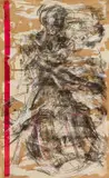 Dathini Mzayiya, Female Figures, mixed media with charcoal and collage on paper