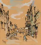 Upper Caledon St. District Six, Cape Town by Gregoire Boonzaier, ink and watercolour on paper, sold Jun 2023
