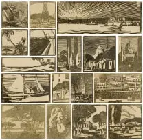 Clément Sénèque, Some Woodcuts by Clément Sénèque, portfolio of nineteen woodcuts, woodcut on onion skin paper