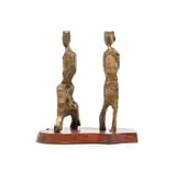 Mickey Korzennik, Two Figures, bronze, on a wooden base