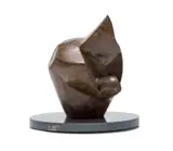 Head I by Edoardo Villa, bronze with a brown patina, on a steel base, sold Jun 2023