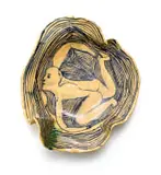 Ruan Hoffmann, Night Swim, earthenware decorated with porcelain slip, underglaze and copper oxide