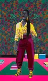 Tafadzwa Tega, The Market, mixed media on canvas