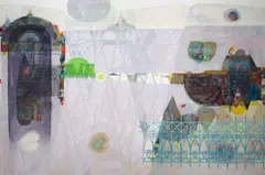 Hussein Salim, Shift, 2020, acrylic on canvas
