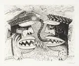 Norman Catherine, Warlords, etching on paper