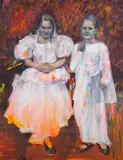 Oda Tungodden, Girls in the Garden, oil on canvas