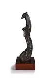 Paul Sekete, Tall Figure, bronze with a brown patina on a wooden base