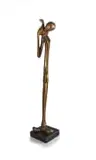 Michael Fleischer, Figure with Bird, bronze on a metal base