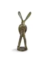 Small Hare by Guy Du Toit, bronze with a green patina, sold May 2023
