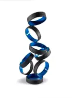 Kyle Morland, Dished Ends, 2012, black passivated mild steel with blue enamel