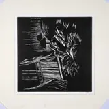 Zolani Siphungela, Blue, linocut on paper