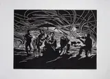 Zolani Siphungela, Naked Here, linocut on paper
