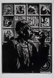 Zolani Siphungela, Peter Clarke, woodcut on paper
