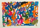 Orgy 1 by Walter Battiss, screenprint on paper, sold May 2023