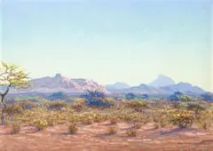 Johannes Blatt, Erongo Mountains, Omaruru District, Namibia, gouache on board