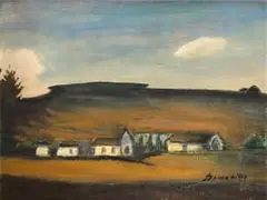 Pranas Domšaitis, Karoo Landscape 2, oil on board