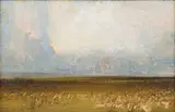 Harold Voigt, Winter Landscape, mixed media on board