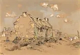 Fisherman's Houses by Gregoire Boonzaier, watercolour on card, sold May 2023