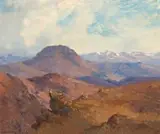 Maluti Mountains by Willem Hermanus Coetzer, oil on canvas laid down on board, sold May 2023