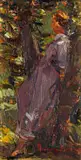 Leaning Lady by Adriaan Boshoff, oil on canvas laid down on board, offered May 2023
