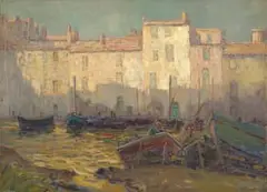 Augustus William Ennes, Martigues, France, oil on canvas laid down on board