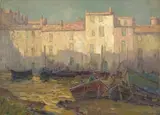 Augustus William Ennes, Martigues, France, oil on canvas laid down on board