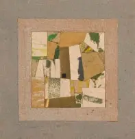 Stanley Pinker, Aerial Landscape, collage with sandpaper, sand mixture and pigment on board