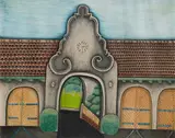 Clifford Mpai, Brenthurst Garage, colour pencil on paper