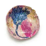 Ruan Hoffmann, Flower II, porcelain decorated with coloured porcelain slip underglaze and gold luster
