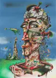 Norman Catherine, Self Portrait, offset lithograph on paper
