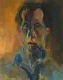 Charles Gassner, Self Portrait, oil on board