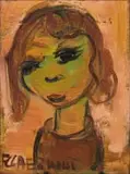 Girl by Frans Claerhout, oil on board, sold Apr 2023