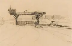 Clément Sénèque, Barge, France, pastel pencil on paper