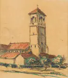 Clément Sénèque, St Mary’s Church Durban, chalk pastel on paper