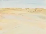 Namibian Dune Landscape by Maud Sumner, watercolour and pen on paper, sold Apr 2023