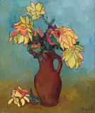 François Krige, Arrangement in a Jug, oil on canvas laid down on board