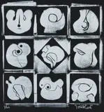 Sidney Goldblatt, Nine Abstract Shapes, screenprint on paper