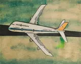 Clifford Mpai, 747 South African Airways, colour pencil on paper