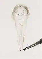 Life of Baubo: Apotrope I by Minnette Vári, ink on paper, offered Apr 2023