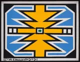 Esther Mahlangu, Untitled (Ndebele Pattern in Yellow and Blue)