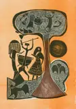 Lucky Sibiya, Umabatha: Mabatha and the Sangomas, colour woodcut on paper