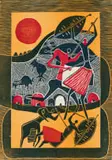 Lucky Sibiya, Umabatha: The Death of Mabatha, colour woodcut on paper