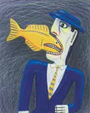 Norman Catherine, Omnivorous (Yellow Fish), digital giclée print on paper