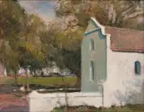 Cape Dutch Facade by Errol Boyley, oil on board, sold Apr 2023