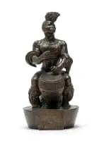 Rhona Stern, IsiZulu Drummer, bronze with a dark brown patina