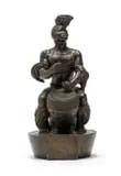 Rhona Stern, IsiZulu Drummer, bronze with a dark brown patina
