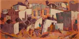 George Enslin, Houses, oil on canvas